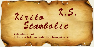 Kirilo Stambolić vizit kartica